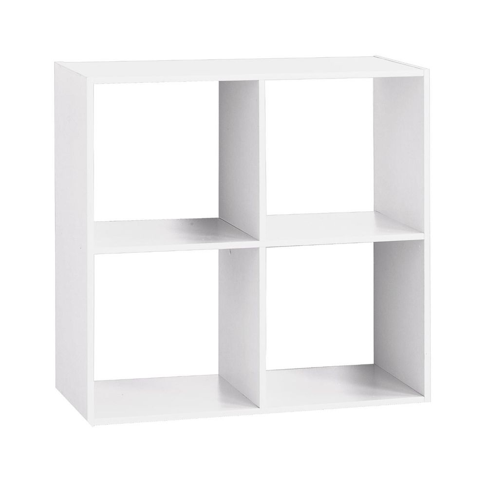 Meuble étagère 4 cases de rangement blanc h 67.5 cm