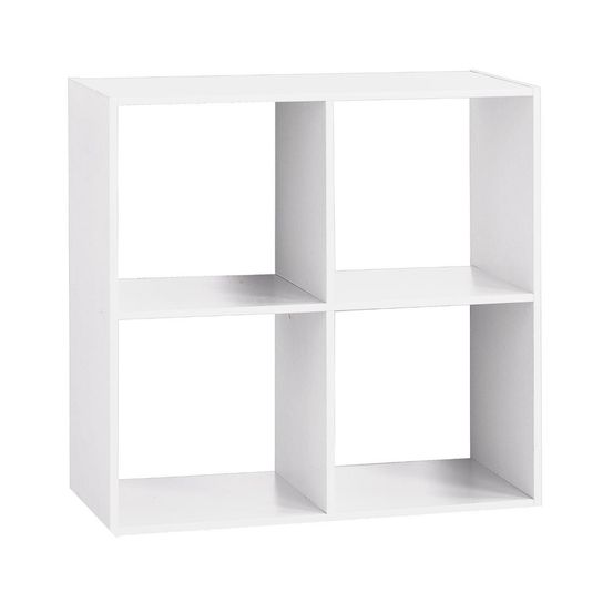 Meuble étagère 4 cases de rangement blanc h 67.5 cm