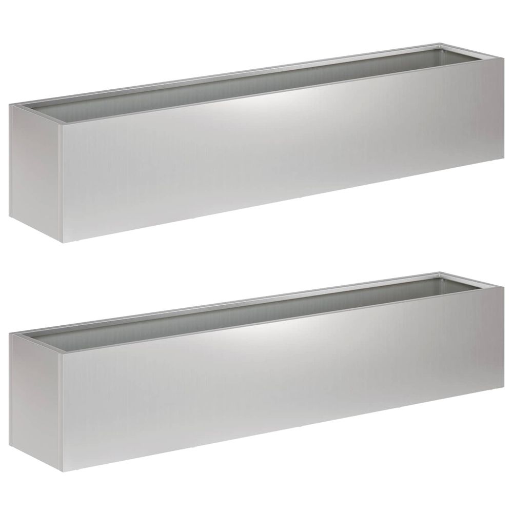 Cache-pot de jardin 2 pc argenté 80 x 20 x 20 cm