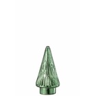 Sapin de noël décoratif à led en verre vert 9x9x19 cm h19