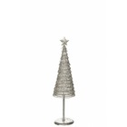 Sapin de noël décoratif en métal blanc pailleté avec étoile au sommet