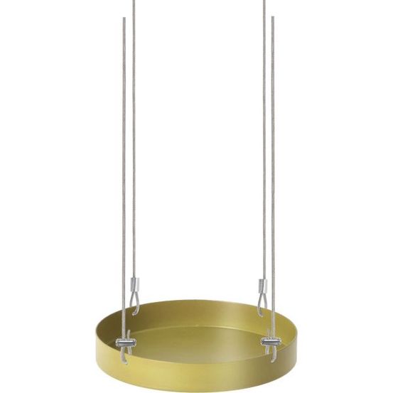 Support à plantes rond à suspendre doré diamètre de 14 cm
