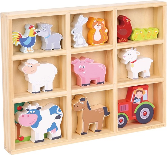 Figurines en bois animaux ferme