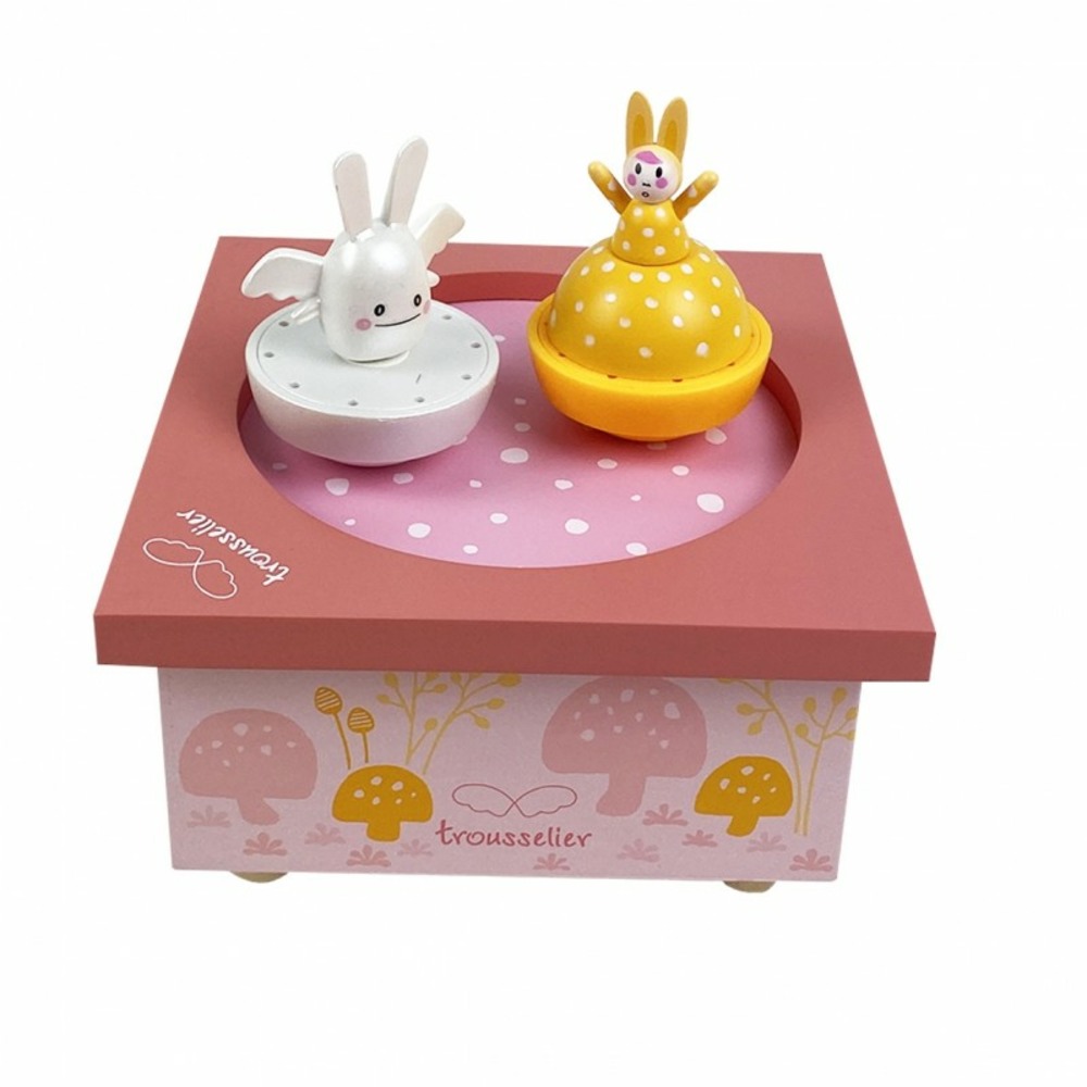 Boite à musique ange lapin, printemps