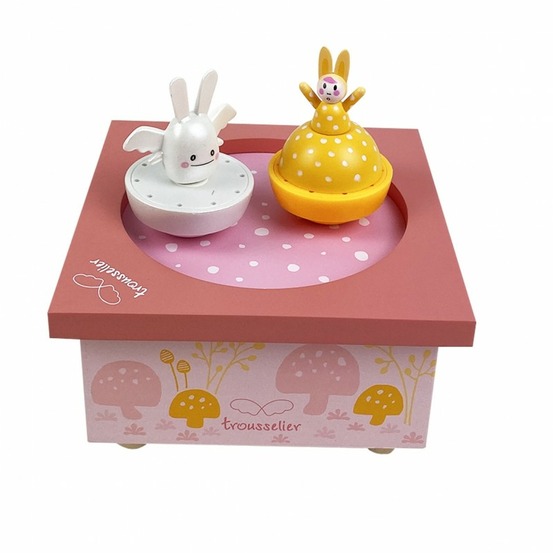 Boite à musique ange lapin, printemps