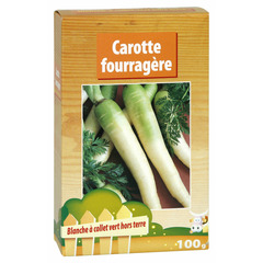 Graines de carotte fourragère blanche à collet vert - boite de 100 grs