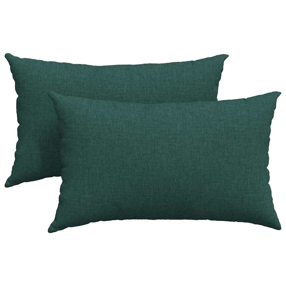 Coussins de canapé 2 pc tissu vert foncé 50 x 30 cm