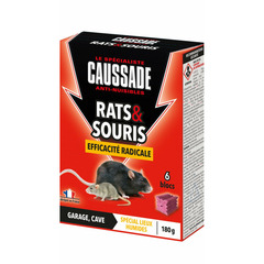 Raticide rats & souris - blocs efficacité radicale 180grs ( 6 x 30 grs )
