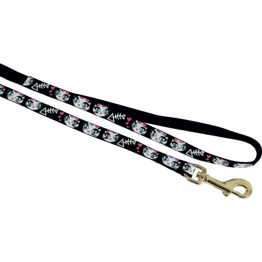 Laisse nylon ladycat noir