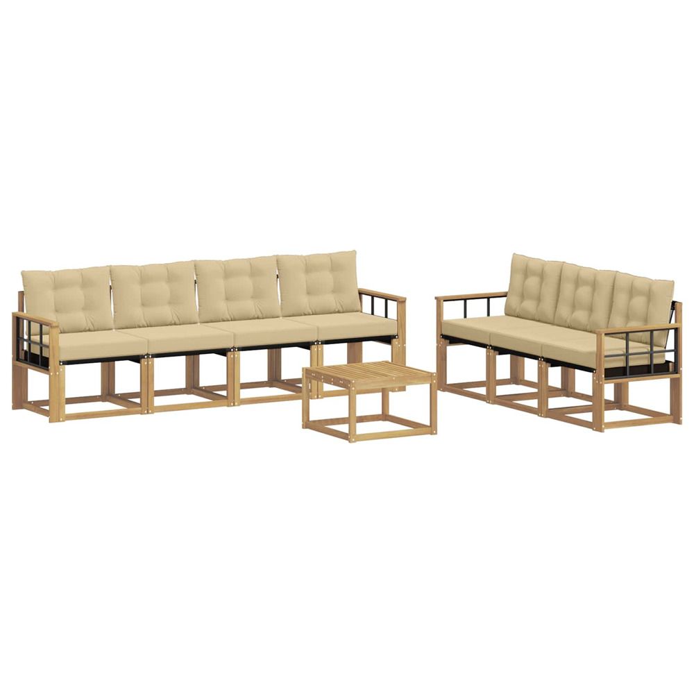 Ensemble de canapés d'extérieur 8 pc blanc et beige