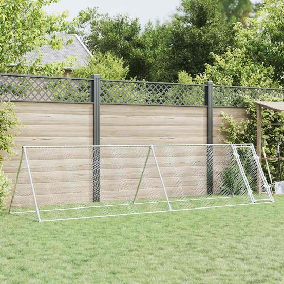 Grand parc extérieur acier galvanisé pour poules et lapins 400x105x91 cm