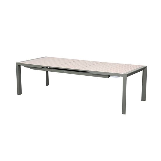 Table de jardin 10 places evasion extensible beige lin/laurier