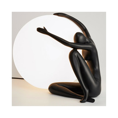Lampe sphère sculpture etreinte noire collection interior