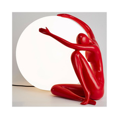 Lampe sphère sculpture etreinte rouge collection interior