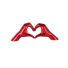 Sculpture mains coeur finition rouge collection initial