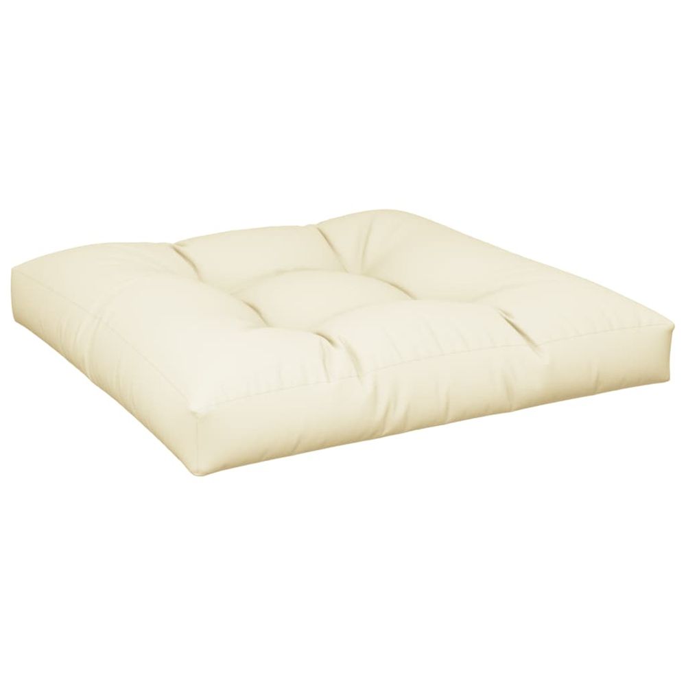 Coussin de palette crème 80x80x12 cm tissu