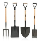 Pack 4 outils de jardin acier manche en bois poignée y vito