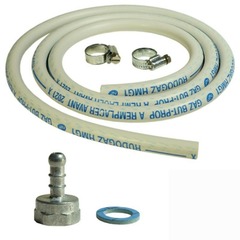 Kit connexion gaz tétine tuyau souple à colliers  + adaptateur tétine