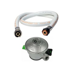 Tuyau flexible gaz 2 m + détendeur butane clip quick-on valve diam 27mm kemper