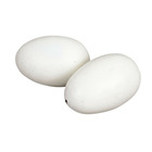 Lot de 2 œuf factice en argile pour poule, couleur blanc.