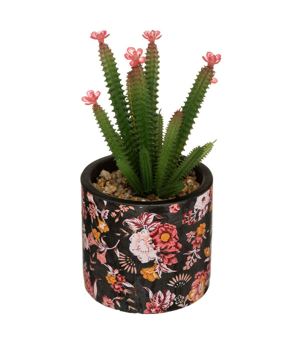 Cactus artificiel dans un pot en céramique h 18 cm