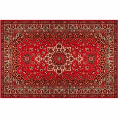 Tapis en vinyle vintage persan rouge 90 x 60 cm
