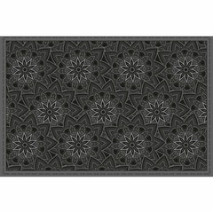 Tapis en vinyle fleurs mandala noir 90 x 60 cm