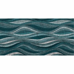 Tapis intérieur extérieur en vinyle vagues turquoises 140 x 70 cm