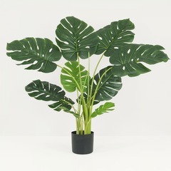 Plante verte artificielle monstera, toucher naturel, h.110cm - lya