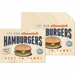 Set de table en vinyle 40 x 30 cm (lot de 6) imprimé hamburgers