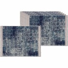 Set de table en vinyle 40 x 30 cm (lot de 6) effet tissage bleu nuit