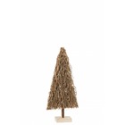 Sapin de noël décoratif plat en bois naturel 40x12,5x90cm h90
