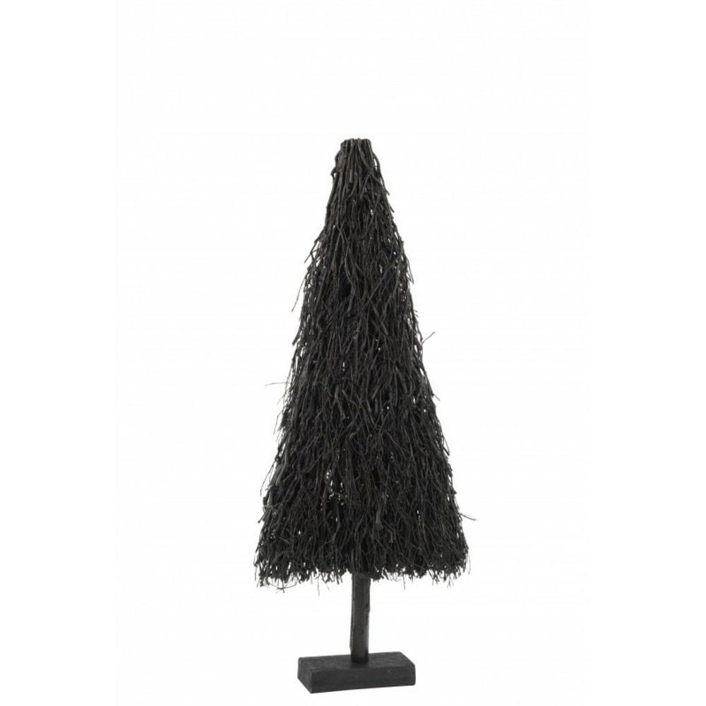 Sapin de noël décoratif à led en bois noir 50x13x118 cm h5. 52