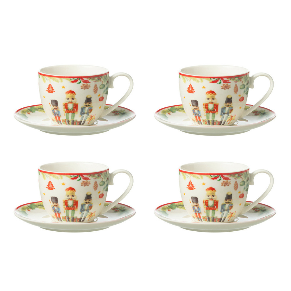 Lot de 4 tasses à thé & sous-tasses 