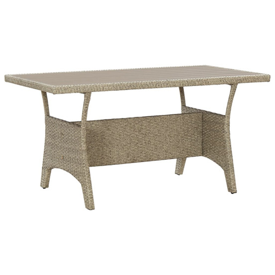 Table de jardin gris 120x70x66 cm résine tressée