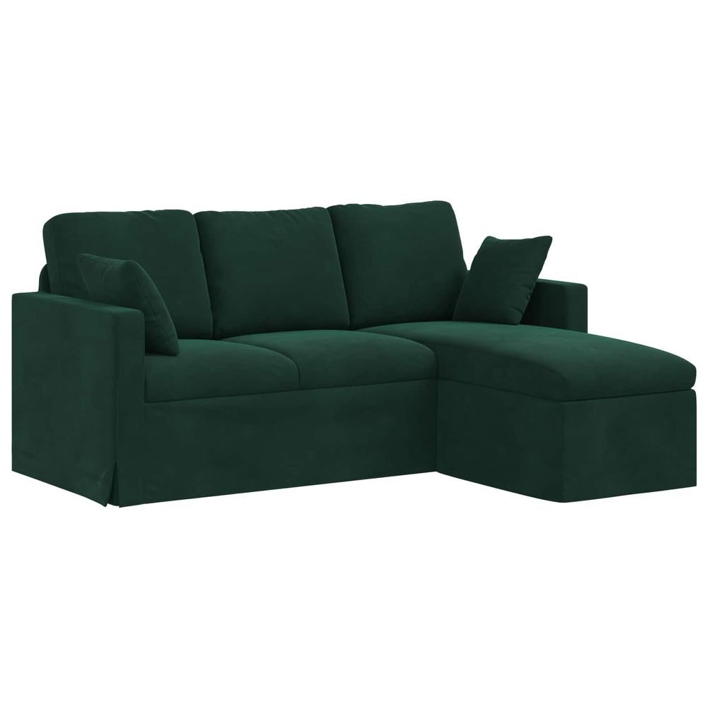 Canapé vert foncé 178 x 134 x 80 cm velours