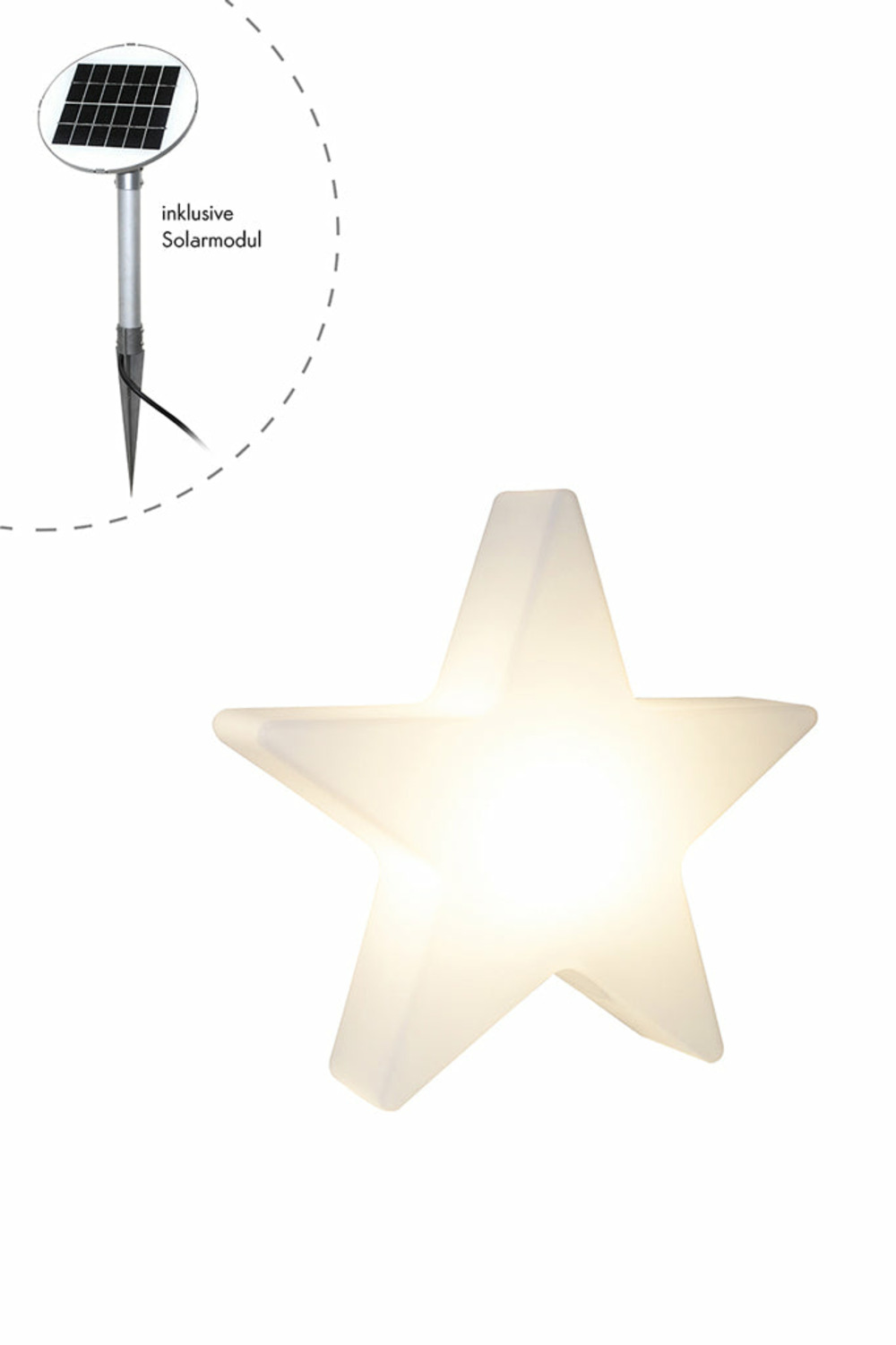 Étoile lumineuse LED NOVA (H45cm) en PVC blanc
