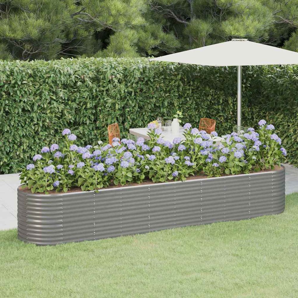 Potager surélevée acier galvanisé potager extérieur gris 368x80x68 cm