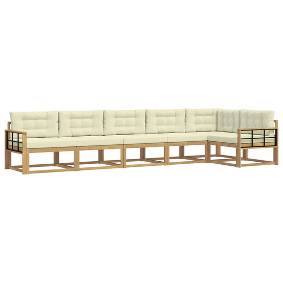 Ensemble de canapés d'extérieur 4 pcs blanc et crème polyester