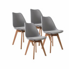 Lot de 4 chaises de salle à manger lagom gris bois naturel style scandinave