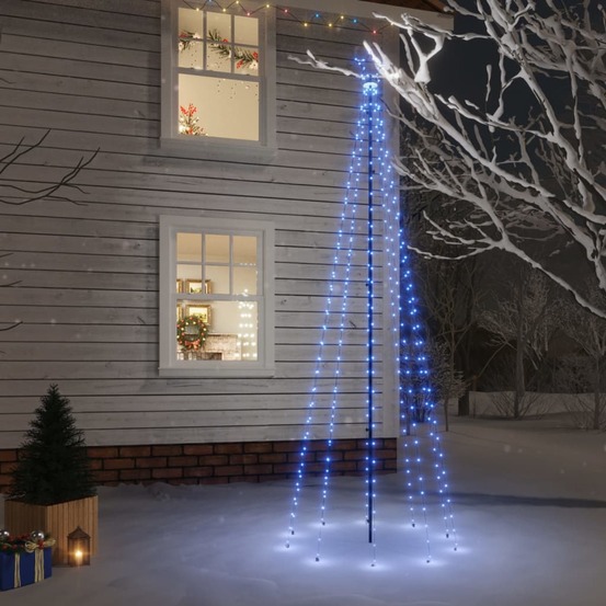 Sapin de noël avec piquet bleu 310 led 300 cm