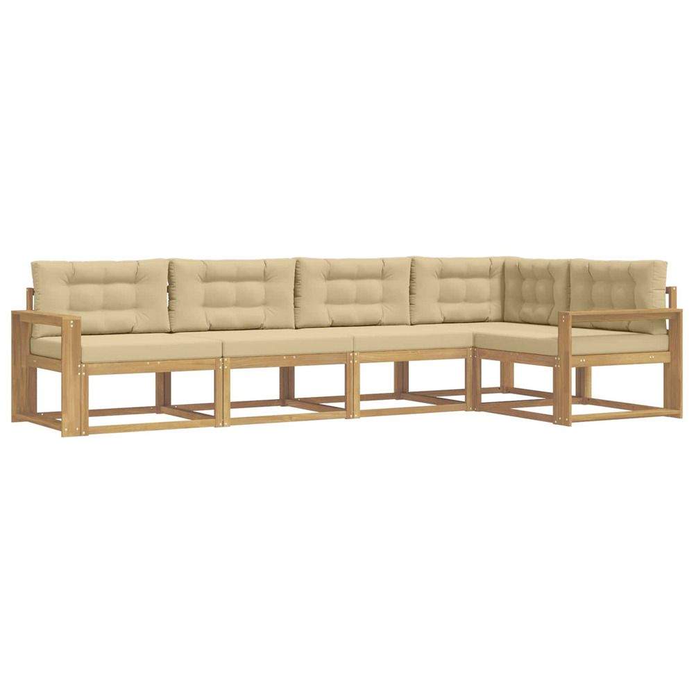 Ensemble de canapés d'extérieur 4 pc blanc et beige polyester