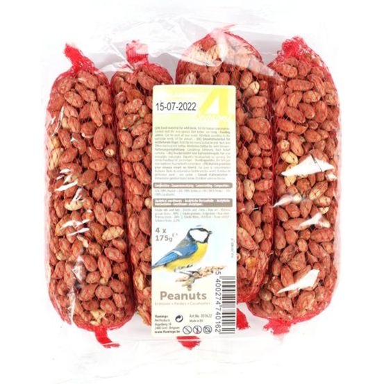 Cacahuètes décortiquées avec filet pour oiseaux du ciel 4 x 175 g soit 700
