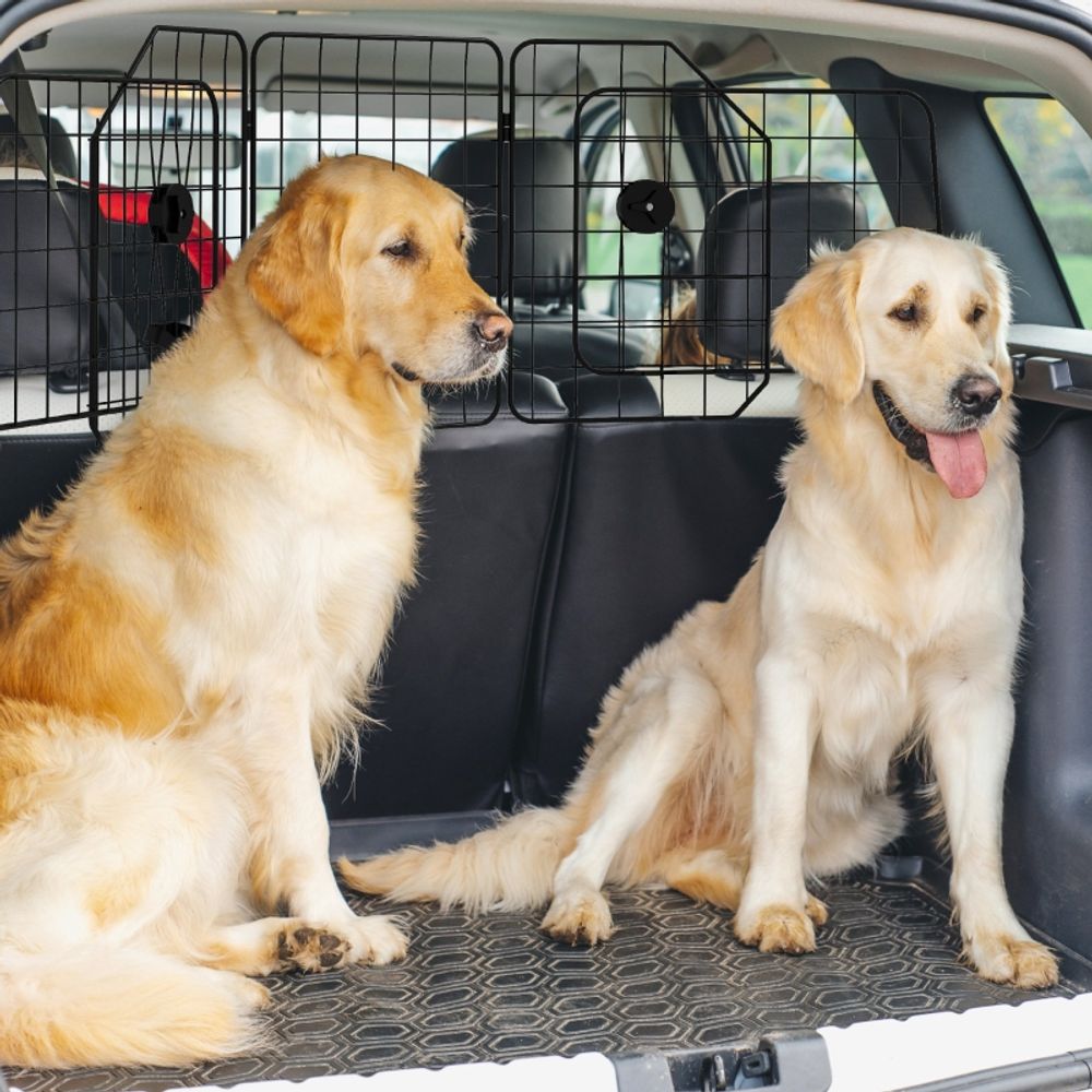 Grille séparation chien voiture acier coffre réglable pliable 93-150cm noir - comfortxl pet living