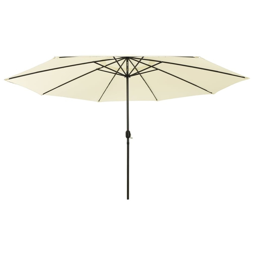 Parasol d'extérieur avec led et mât en métal 400 cm sable