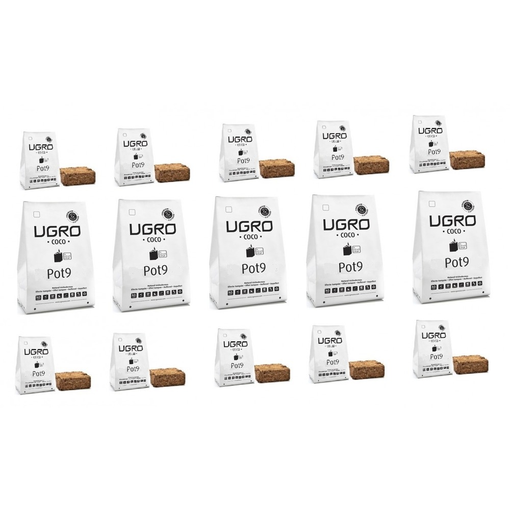 Lot de 15 pots ugro coco 9 litres