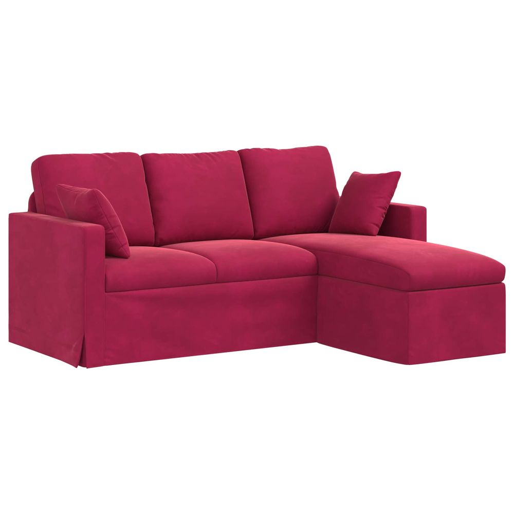 Canapé bordeaux 178 x 134 x 80 cm velours