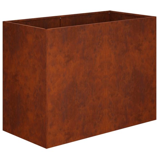 Cache-pot de jardin rouillé 80 x 40 x 60 cm acier patiné