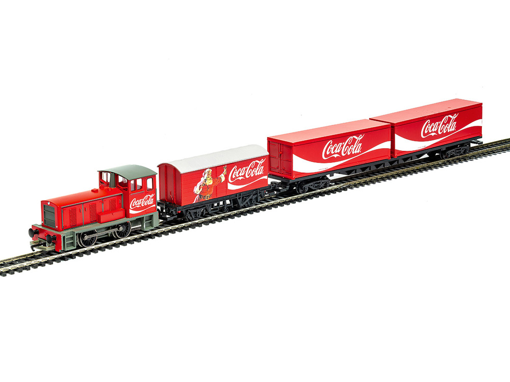 Train de noël coca cola pour base de village de noël