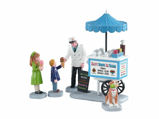 Le glacier et son chariot à crème glacée